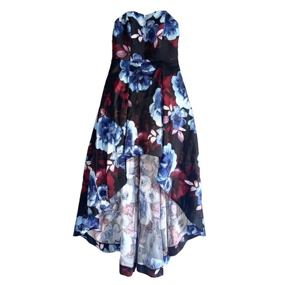 Speechless Formal Gown Dress Size 13 Strapless Pockets Dance Colorful Hi Low Hem - Picture 3 of 16